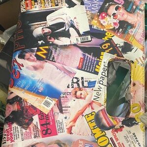 Colorful Magazine Print Tote Bag